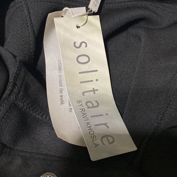 Solitaire Ravi khosla blazer jacket women M ruffle hem faux suede lagenlook boho - Picture 5 of 8